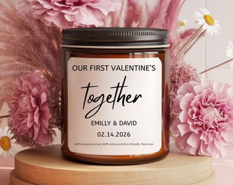 Personalized Candle, Valentines Day Gift for Husband or Boyfriend, First Valentine's Day Gift for Her, Couples Valentines gift, Cute Candles