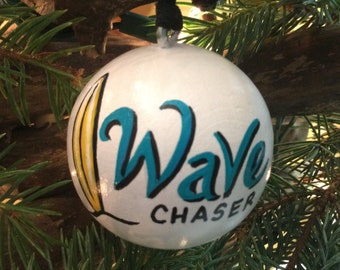 Surfer - Surfing - Wave Chaser - Ride The Waves - Wood Ball (2" Round) Ornament - Personalized FREE