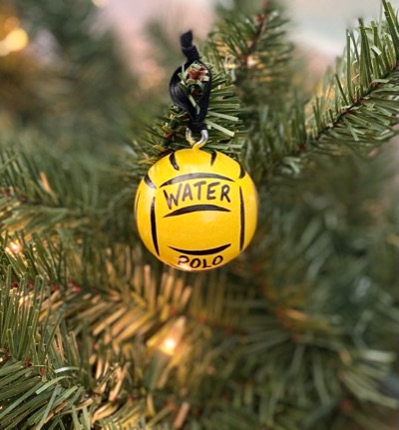 Water Polo Hand Painted Ornament Personalized Solid Wood Etsy