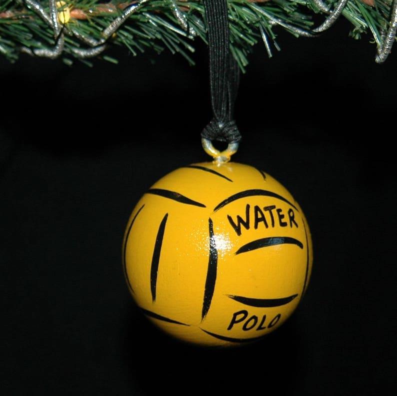 Water Polo Hand Painted Ornament Personalized Solid Wood Etsy