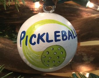 Pickleball - Pickle Ball - Just One More Game- Wood Ball (2" Round) Ornament - Personalized FREE