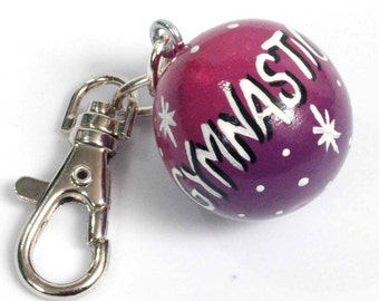 Personalized GYMNASTICS Charm for Purse -  Backpack -  Key Ring - Zipper Pull