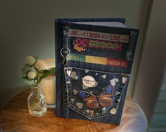 Journal LIVE LOVE LAUGH - Notebook - Diary - Sketchbook - Handmade