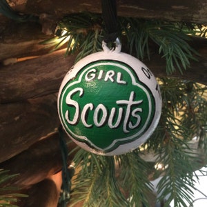 Girl Scouts - w/ Promise - Wood Ball (2" Round) Ornament - Hand Painted - Personalized FREE
