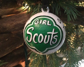 Girl Scouts - w/ Promise - Wood Ball (2" Round) Ornament - Hand Painted - Personalized FREE