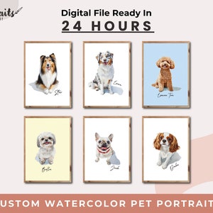Custom Handmade Dog Portrait, Photo To Portrait, Personalized Digital Dog Portrait, Pet Illustration, Custom Dog Portrait, Photo To Cartoon