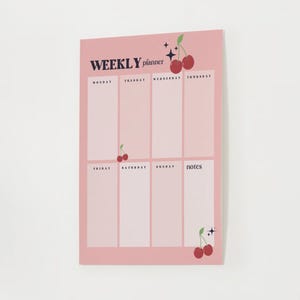 Retro Cherry-Themed Weekly Calendar | Digital Download