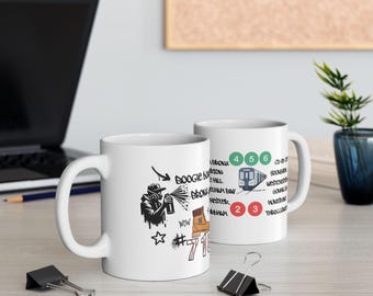 Bronx NYC Kaffemugg: Graffitikonst, tunnelbanedesign