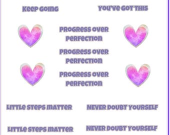 Klistermärken med positiv bekräftelse | Planerare-klistermärken med motiverande citat (nedladdning direkt)