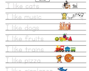 Arbetsblad för att spåra meningar med synord | KG Primärt typsnitt | Förskola och dagis | Direkt nedladdning
