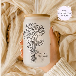 Personalized Future Mrs Coffee Glass, Custom Engagement Gift, Bridal Shower Gift, Bride To Be, Fiancée Gift, Gift for Her, Coffee glass cup