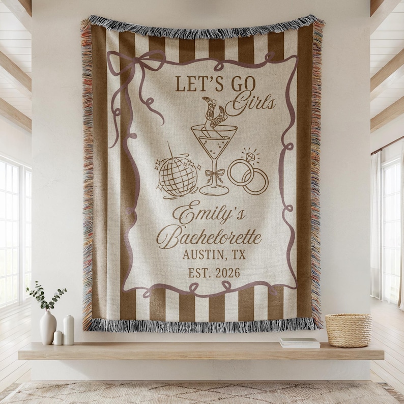 Let's go Girls Bachelorette Woven Blanket,