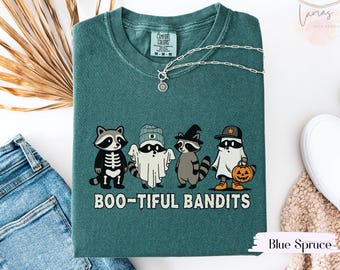 Comfort Colors Spooky Raccoon Ghost T-Shirt: Boo-tiful Halloween Tee