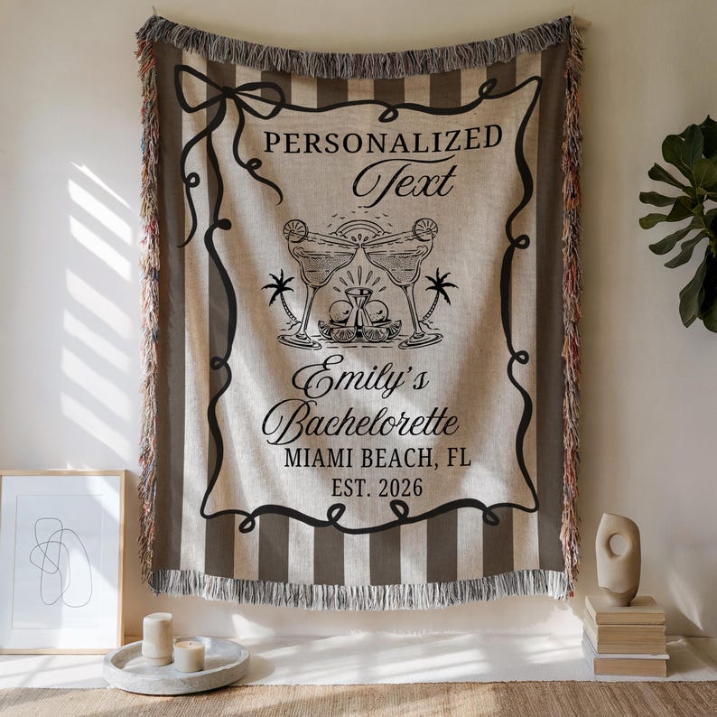 Custom Bachelorette Woven Blanket,