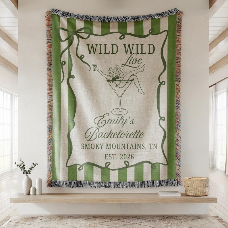Wild Wild Life Bachelorette Woven Blanket,