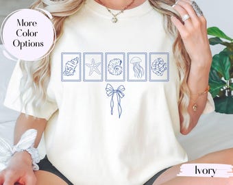 Coquette Seashell Comfort Colors Shirt: Coastal Summer Tee