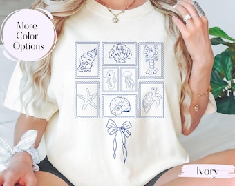 Coquette Seashell Comfort Colors Shirt: Coastal Summer Tee