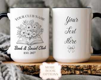 Personalized Book Club Mug: Custom Book Lover Gift