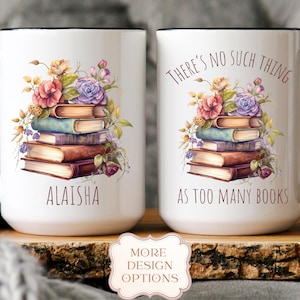 Personalized Wildflower Reading Mug: Custom Book Lover Gift