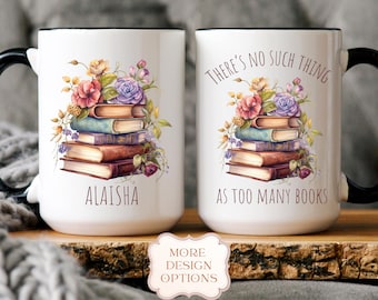 Personalized Wildflower Reading Mug: Custom Book Lover Gift