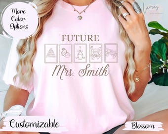 Personalized Future Mrs. T-Shirt: Bridal Shower Gift, Engagement Tee