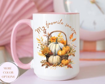 Fall Coffee Mug: Ceramic Autumn Cup, Thanksgiving Gift