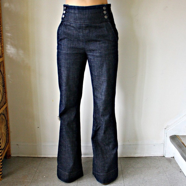 High Waisted 70s sailor jeans