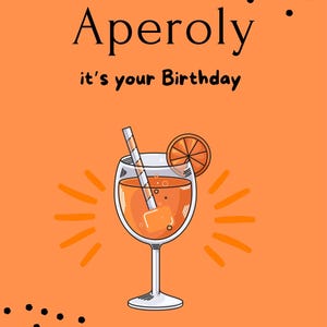 Postkarte Sprüche Karte mit Spruch Happy Birthday Postkarten Briefumschlag Geschenk für Freundin Frau Freundschaft Brief Geburtstag Aperol