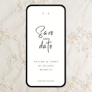Minimalist Elegant Save the Date Template, Simple Modern Wedding Announcement, Editable Digital, Save the Date Download