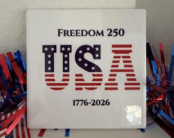 USA Freedom 250 Coaster: 1776-2026 Patriotic Home Decor