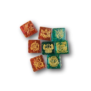 Juego de dados con purpurina inspirados en Yu-Gi-Oh retro / Dados de cartas coleccionables de la vieja escuela / Goat Edison de TCG Gaming