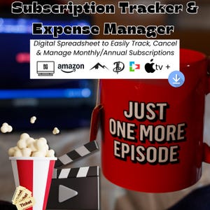 Subscription Tracker And Expense Manager - Digital Spreadsheet to Easily Track, Cancel & Manage Monthly/Annual Subscriptions