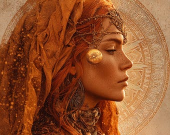 Desert Sun Goddess Wall Art Set of 5 Digital Download 300 DPI Sacred Feminine Solar Energy Printable