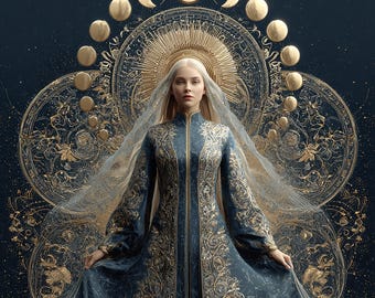 Celestial Moon Goddess Wall Art – Divine Feminine Energy.