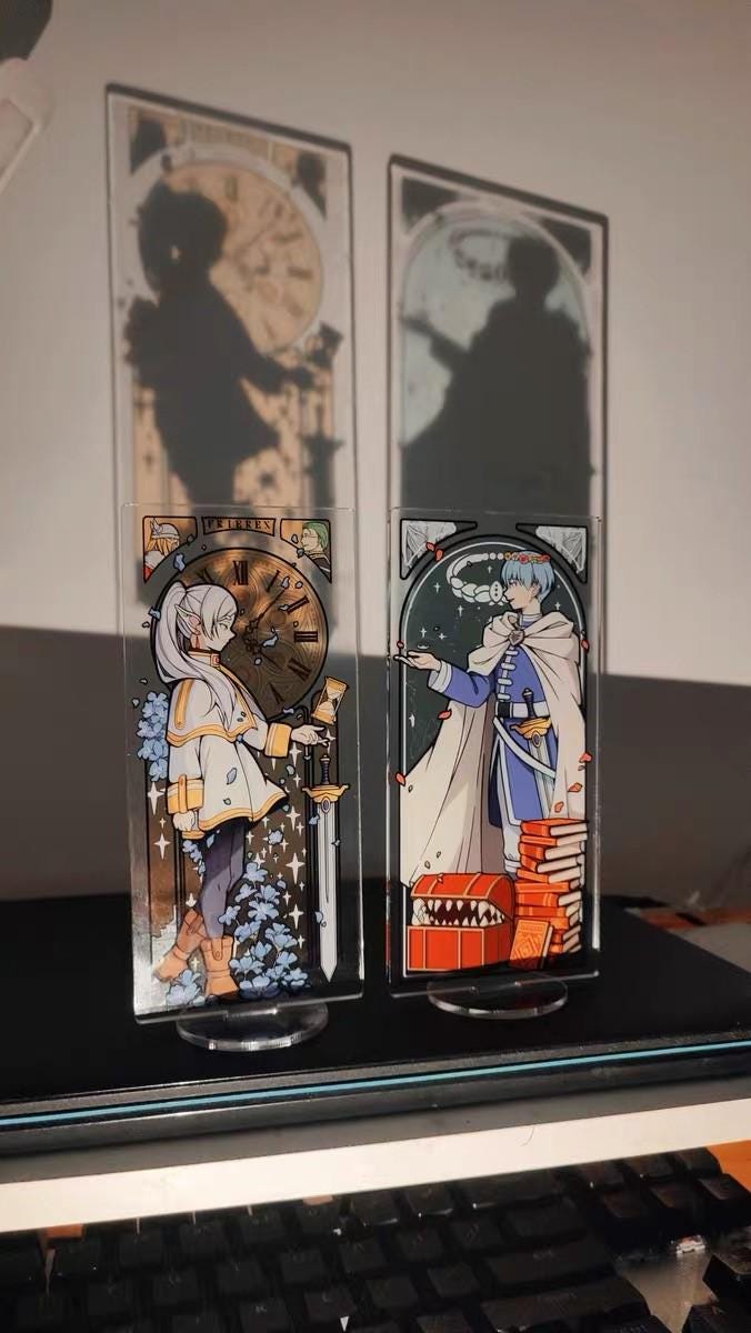 Frieren And Himmel Acrylic Standing Sign Cute Magic Array Standing Sign Frieren Desktop Decoration