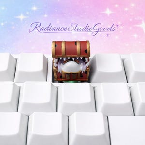 Handgemachte Harz Monster Tastenkappe - Schatztruhe Stil Handwerker Tastenkappe für Mechanische Tastatur, Sammler Geschenk