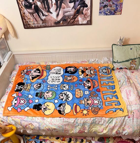 Buy One Piece Flannel Blanket Cute Anime Throw Blanket