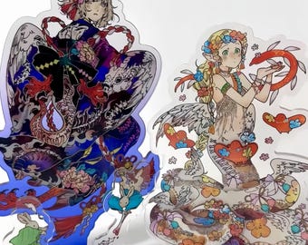 Delicious in Dungeon Acrylic Stand – Japanese Style Marcille & Falin Character Figure Display | Fantasy Anime Collectible Gift