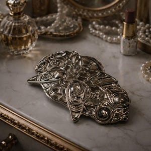 Elegante Silberblatt Haarspange - Vintage filigraner Metall Haarschmuck, Blumen Haarspange für den täglichen Gebrauch oder Cosplay Styling