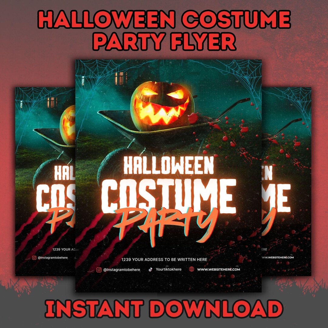 Halloween Costume Party Flyer – Editable Canva Template - Etsy