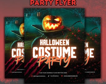 Halloween Costume Party Flyer – Editable Canva Template