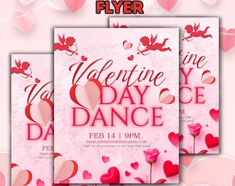 Valentine’s Day Dance Flyer – Editable Canva Template