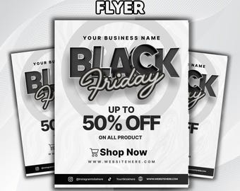 Black Friday Flyer Template – Editable Canva Design (Digital Download)