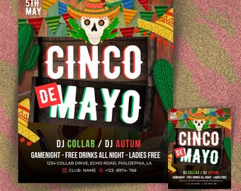 Cinco de Mayo Flyer | Editable Canva Template | Fiesta & Party Invitation
