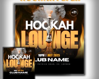 Editable Hookah Lounge Flyer – Customize in Canva