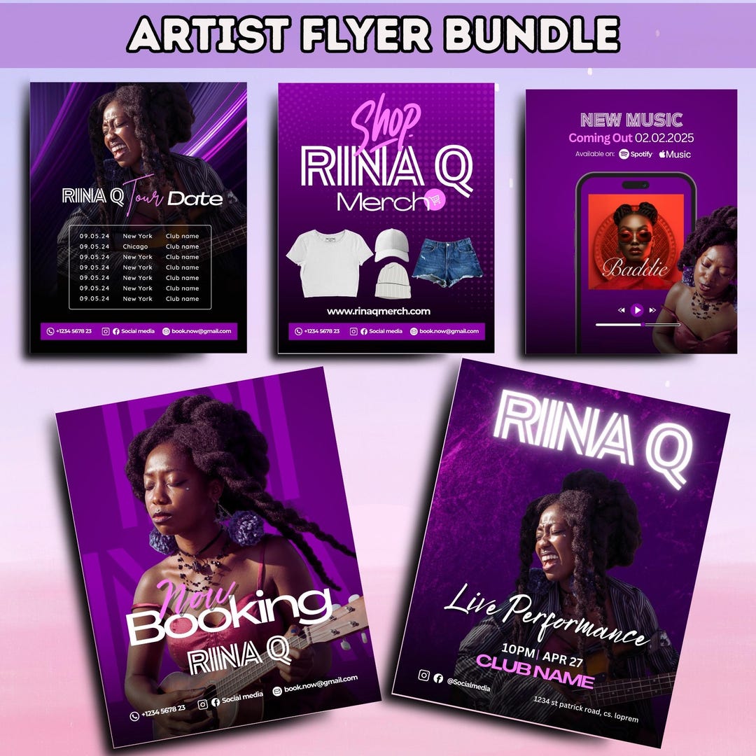 Prefomer Flyer Example Artist Flyer Bundle | Performer Templates for Events & Shows - Etsy