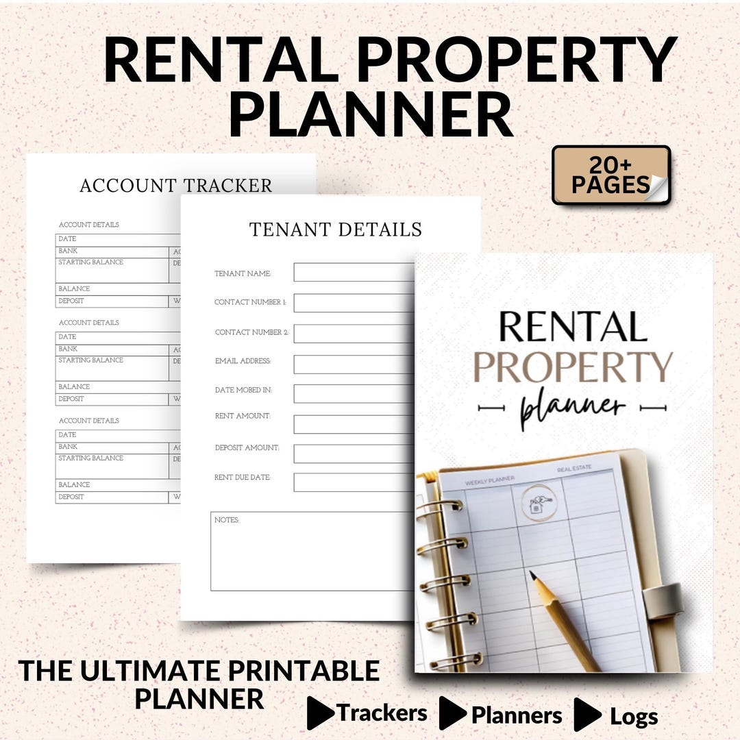 Rental Property Planner: Landlord Organizer, Real Estate Template ...