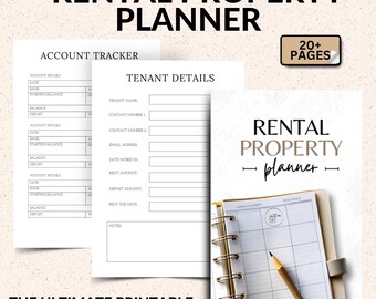 Rental Property Planner: Landlord Organizer, Real Estate Template (Canva Editable)