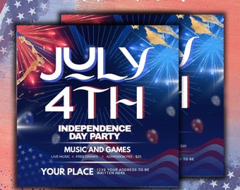 Editable July 4th Flyer – Customize in Canva for Your Celebration
