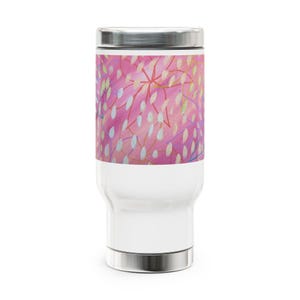 Vibrant Floral Travel Mug, Stainless Steel Coffee Mug, 14oz Tumbler for On-The-Go, Perfect Gift for Her, Travel Cup with Handle, [...]